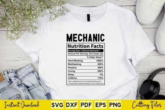 Funny Mechanic Nutrition Facts Svg Graphics and Crafts Review