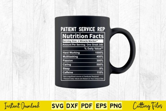 Funny Patient Service Rep Nutrition Fact Graphics and Crafts Review