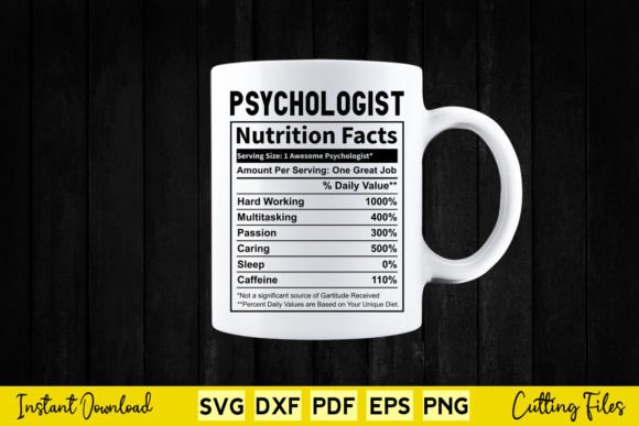 Funny Psychologist Nutrition Facts Svg Graphics in Crafts