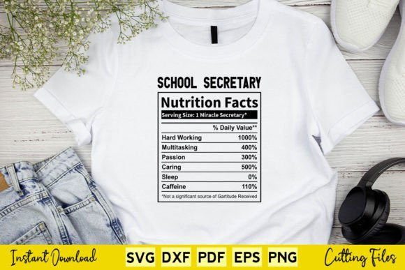 Funny School Secretary Nutrition Facts Graphics and Crafts Review
